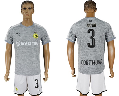 Dortmund #3 Joo Ho Grey Soccer Club Jersey